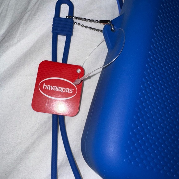 NWT Havaianas Blue Zippered Rubber Case with strap - Picture 3 of 4